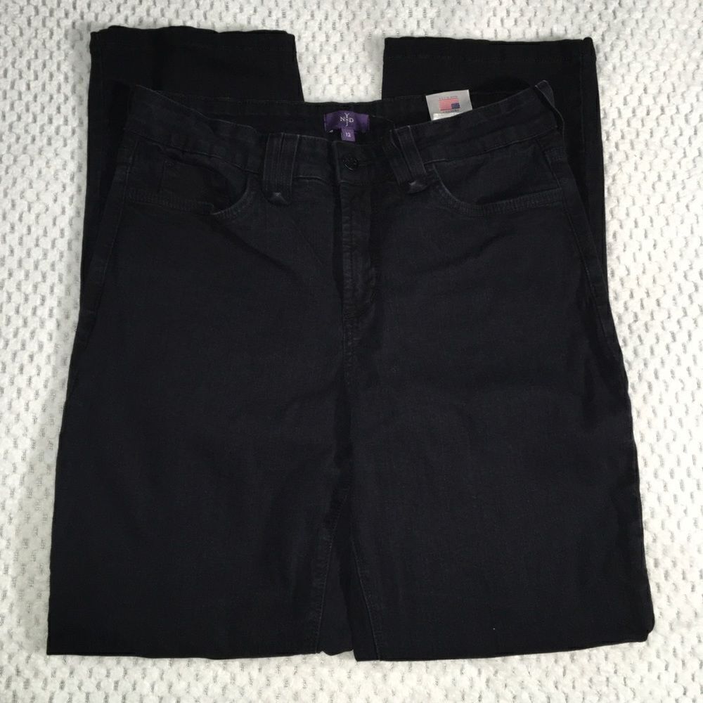 NYDJ Jeans Straight Size 12 Black